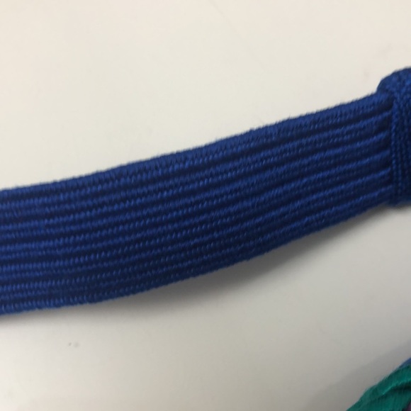 Vintage 80s Braided Rope Cord Belt Purple Blue Teal w Hook Clasp 25” Waist - Picture 9 of 10